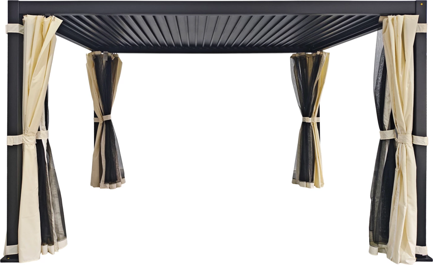 Rrjetë kundër mushkonave dhe perde QUITO për pergola 3x4x2.4m, set