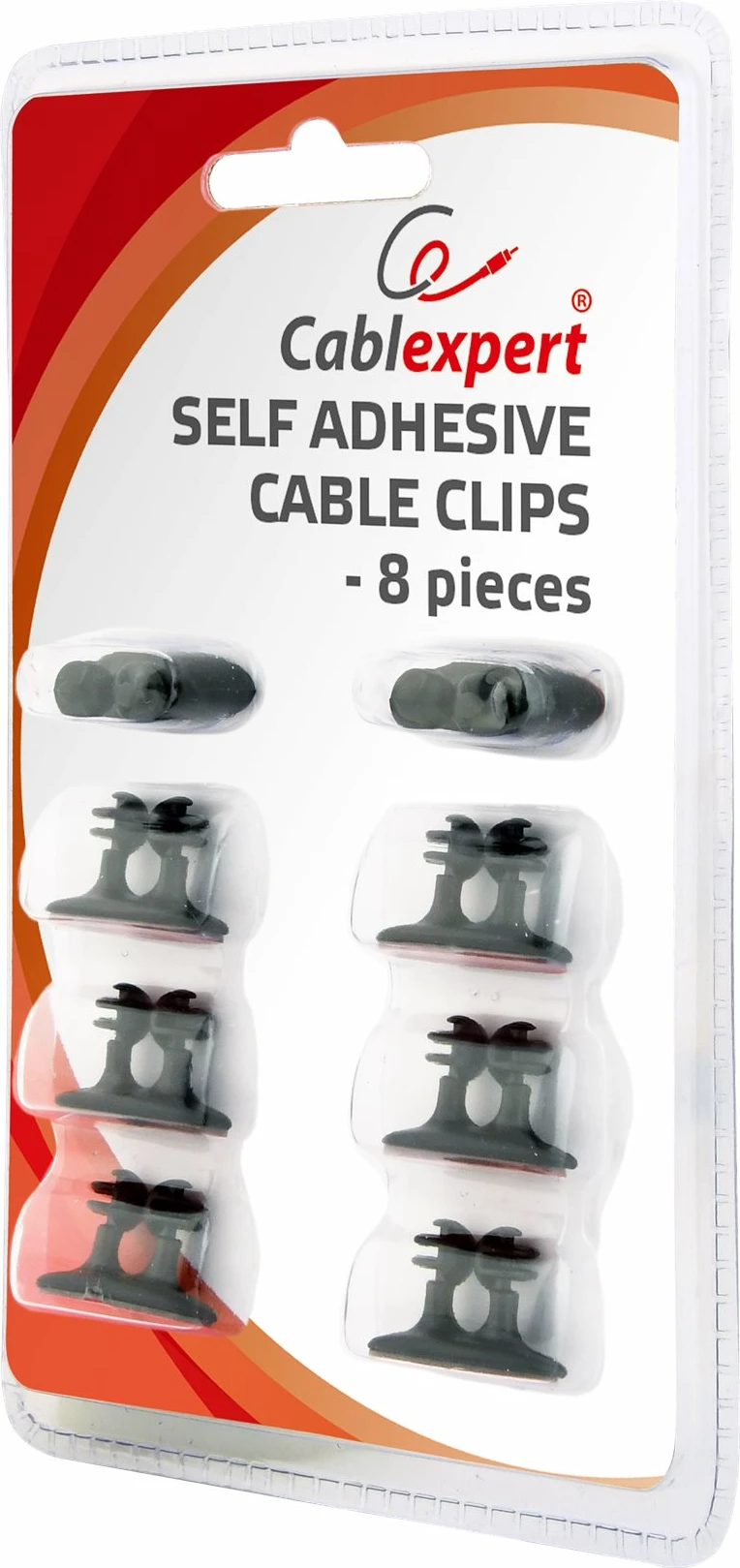 Kapëse kabllosh vetë-ngjitëse Gembird CM-CC-01, 8 copë, e zezë