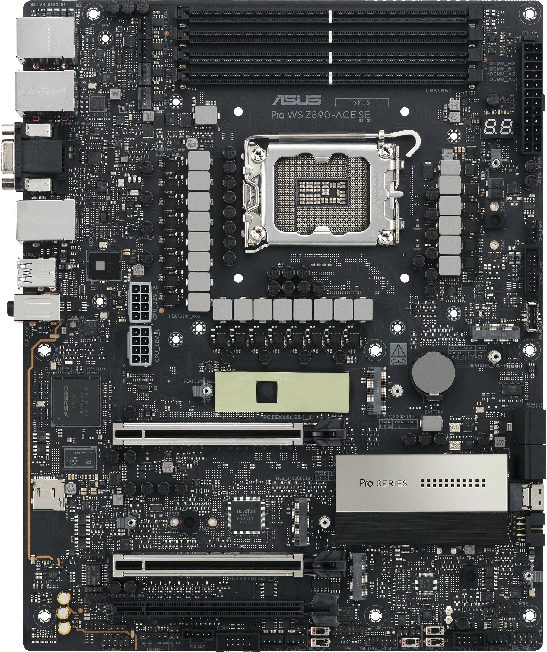 Pllakë amë ASUS Pro WS Z890-ACE SE, LGA 1851, DDR5, 256GB, PCIe 5.0, Thunderbolt 4