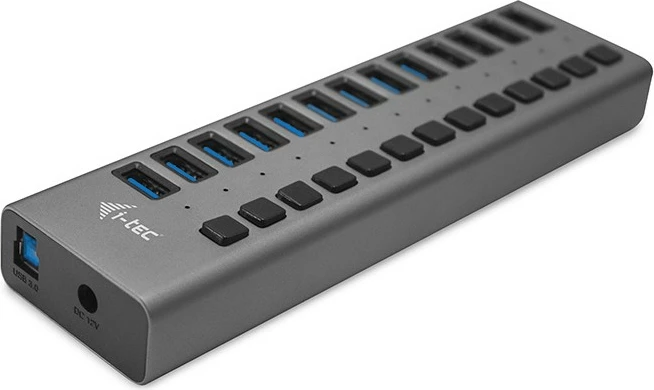 HUB USB I-Tec 13 porta, 60W, gri