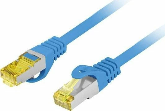Kabllo rrjeti Lanberg patchcord Cat.6A S/FTP LSZH CU 1m, blu