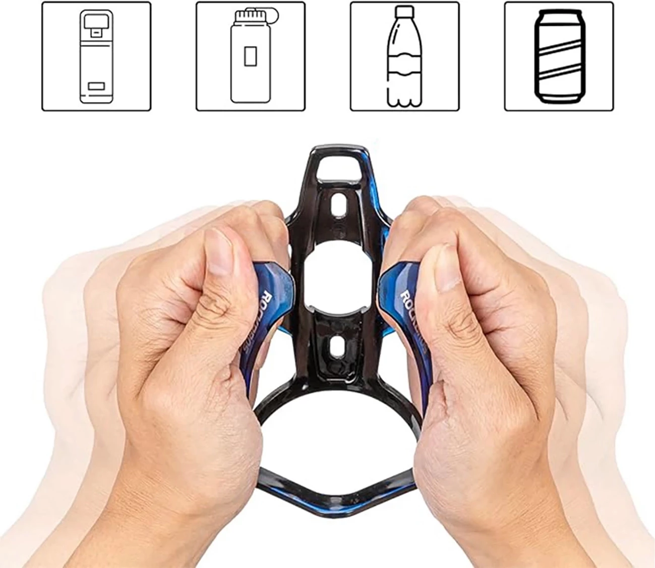 Mbajtës shishe për biçikletë Rockbros FK338, PC, zi/blu