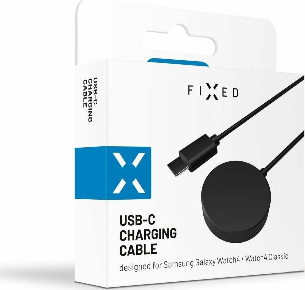 Kabllo karikimi USB-C Fixed FIXDW-780 për Samsung Galaxy Watch 4/4 Classic/3/Active, 1m, e zezë
