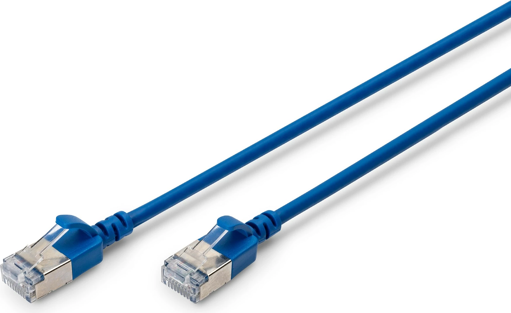 Kabëll rrjeti Digitus CAT6a Slim, 0.3m, F/FTP, RJ-45, 10Gbps, kaltër