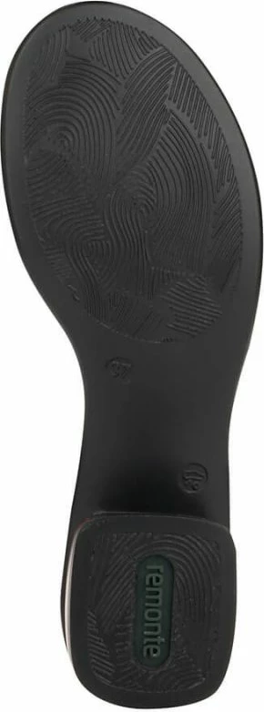 Sandale të rehatshme prej lëkure Rieker për femra, të zeza