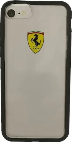 Mbështjellës Ferrari FEHCRFP7BK për iPhone 7/8/SE 2020/SE 2022, transparent/zi