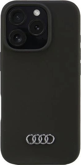 Mbështjellës Audi Silicone Case për iPhone 16 Pro 6.3", zi, hardcase