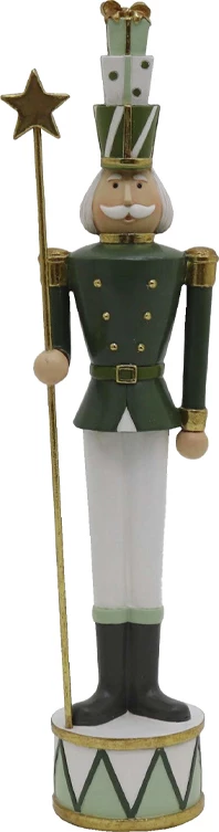Dekoratë ushtar i gjelbër për Krishtlindje, polirezine, 9x10x46 cm