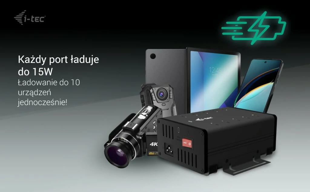 HUB i-tec CACHRGHUB10C, 10x USB-C, 15W për port, Metal