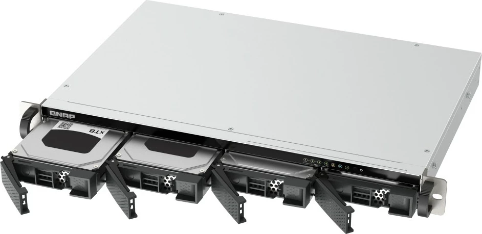 NAS QNAP TS-433EU, ARM Cortex-A55, 4GB RAM, 4 vende disqe, rack 1U