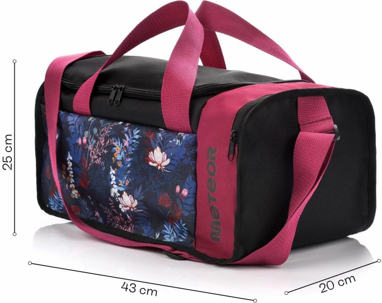 Çantë fitness Meteor, unisex, e zezë dhe e kuqe