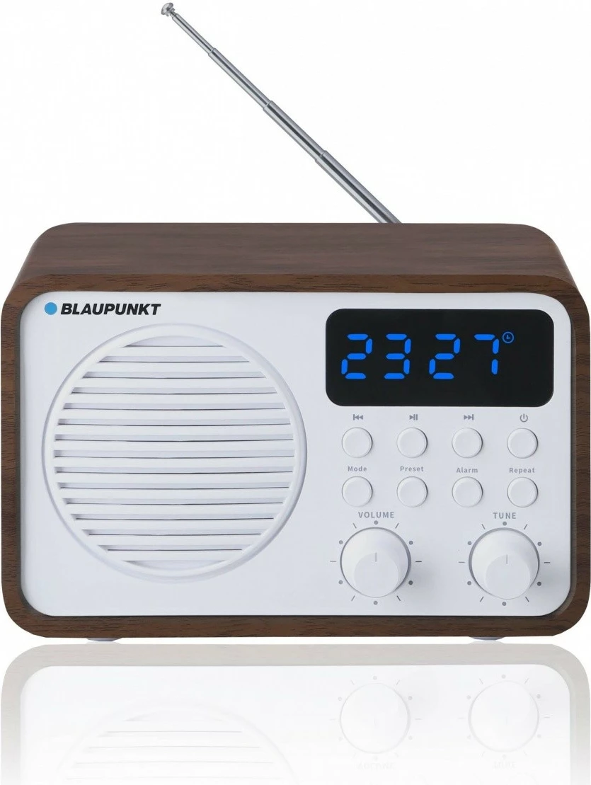 Radio portabile Blaupunkt PP7BT me Bluetooth, USB/SD/AUX, orë dhe alarm, ngjyrë dru