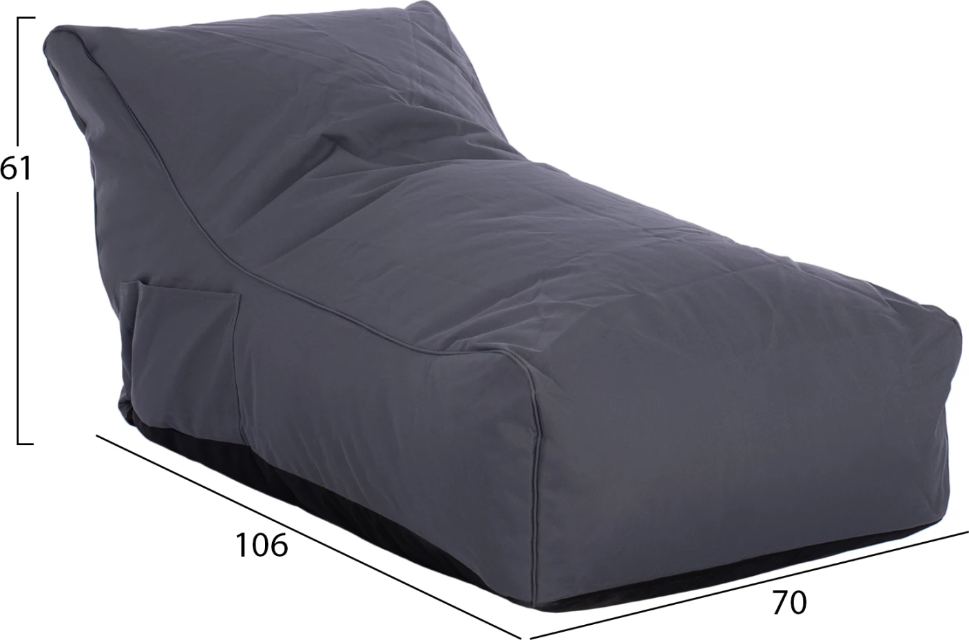 Puf Bloom i papërshkueshëm nga uji, gri, 106x70x61cm