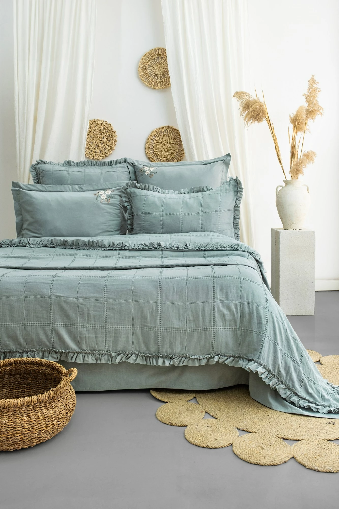 Set mbulesë dysheku dopio, Fiorella, ngjyrë mente, L'essentiel