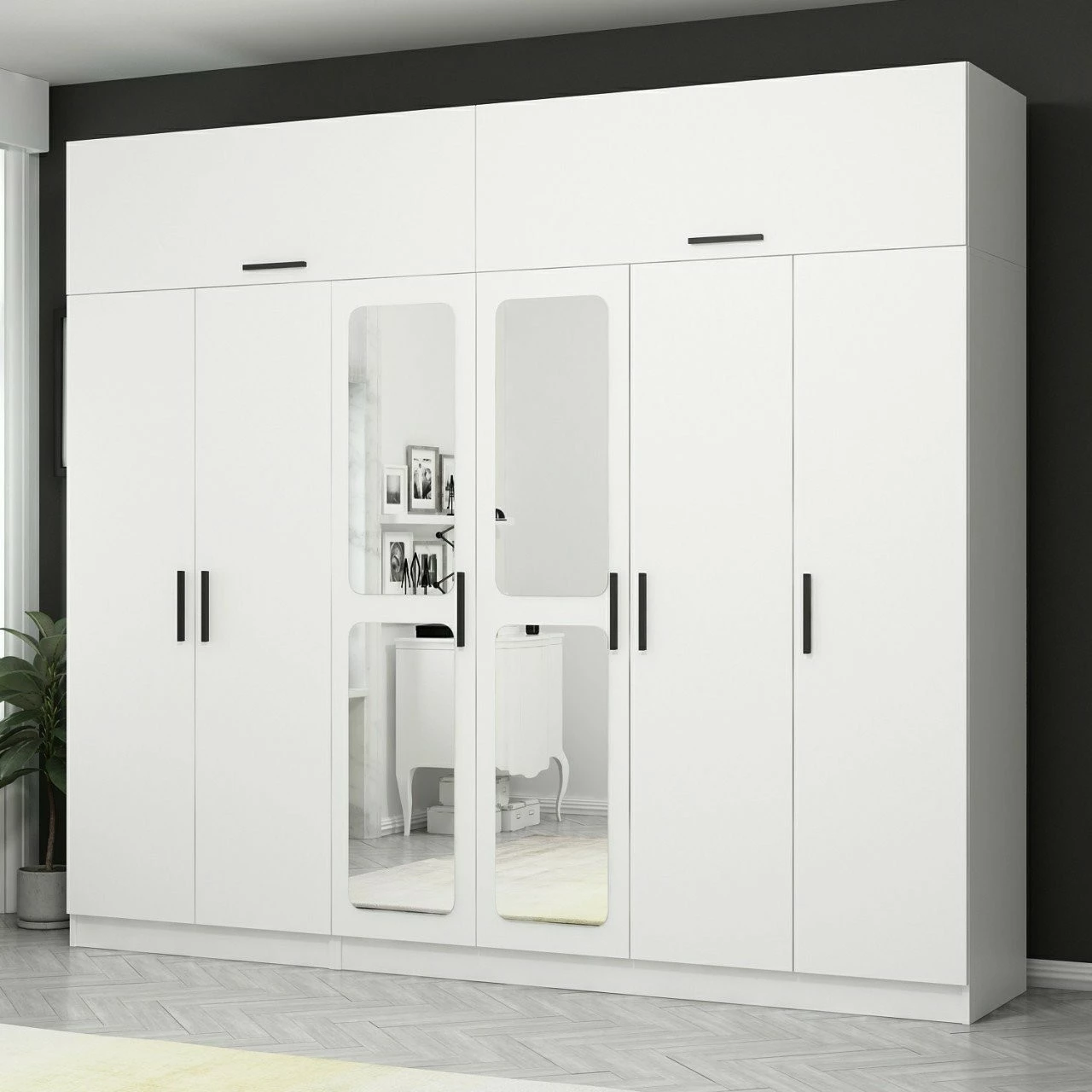 Dollap rrobash Skye Decor, ngjyrë e bardhë, Kale - 3097