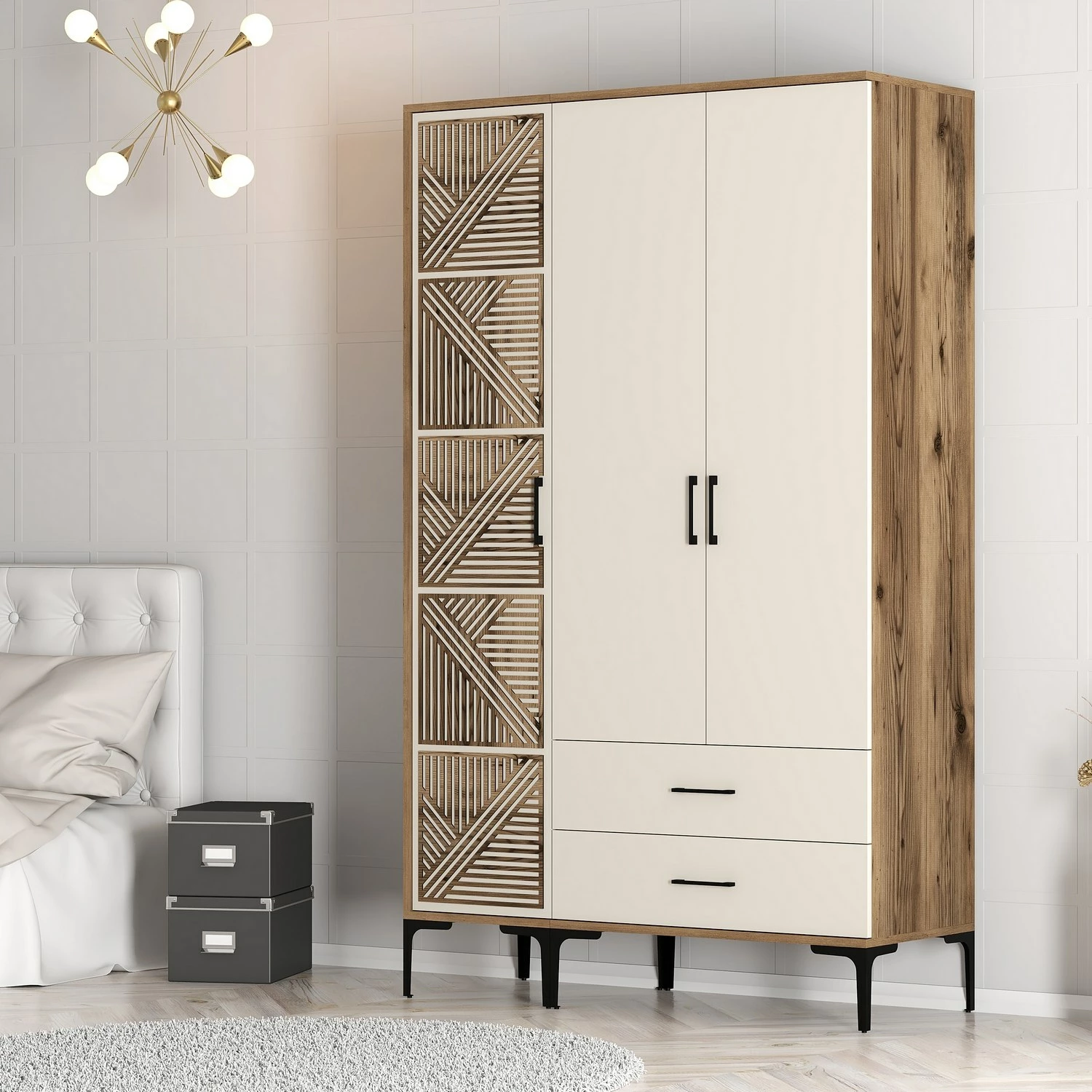 Dollap Hanah Home, Kumsal PT, ngjyrë arre dhe krem