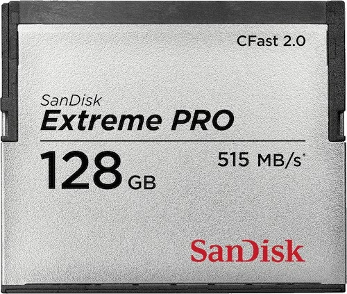Kartelë memorie SanDisk Extreme PRO CFast 2.0, 128 GB, e zezë, argjend
