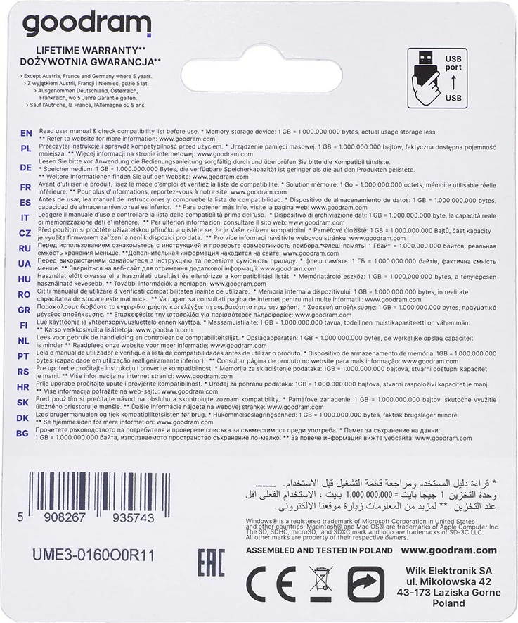 USB Goodram UME 3-0160O0R1,16 GB 