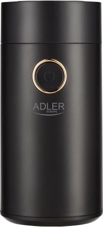 Bluarëse kafeje elektrike, Adler AD 4446, 150 W, 75 g, enë metalike, kapak transparent, e zezë me të artë