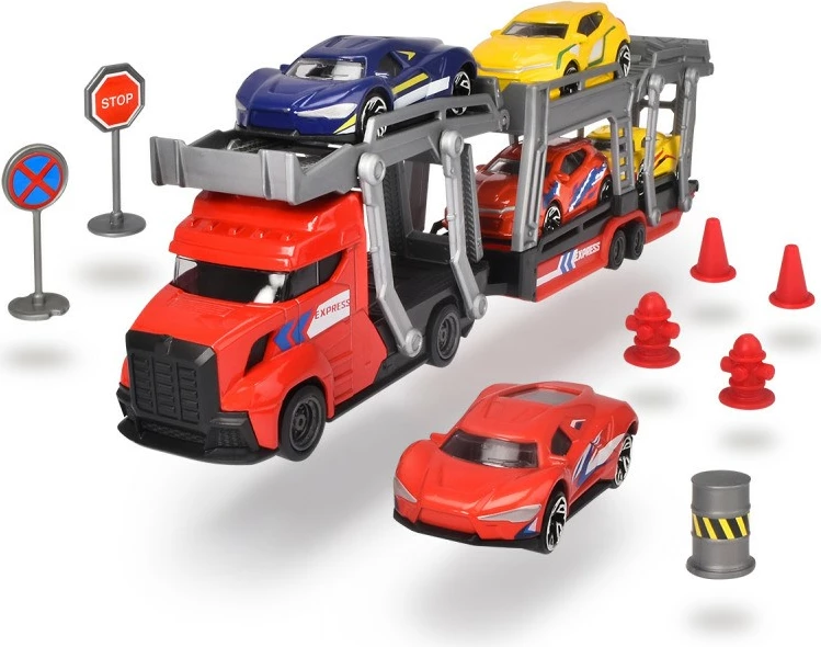 Set lodrash kamion transportues Dickie me 5 makina metalike, shumëngjyrëshe