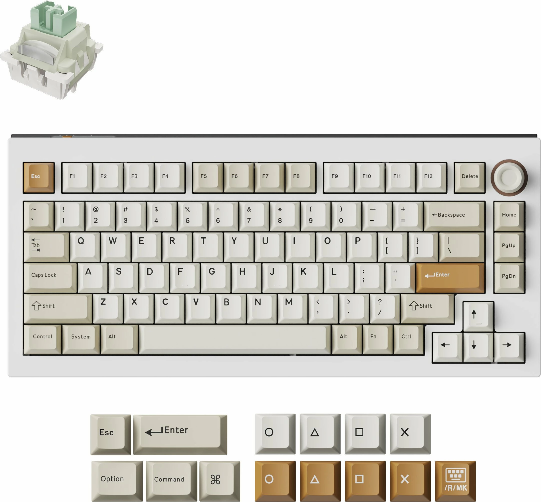 Tastierë gaming Keychron Lemokey L5 HE L5W-P1, 75%, Hall Effect magnetike, RGB, USB me kabllo, US layout, Ultra-Fast Lime Magnetic Switch, e bardhë