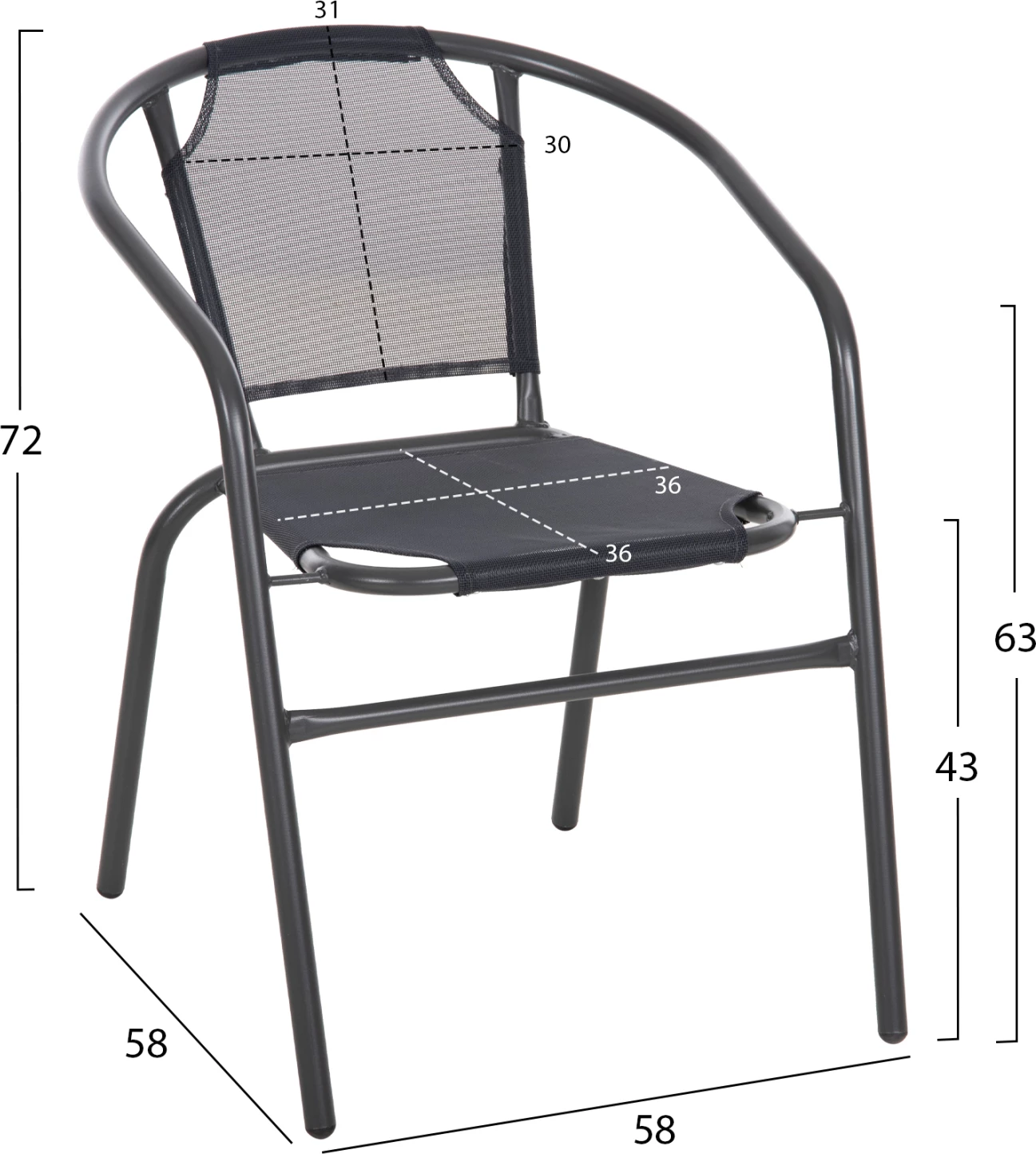 Set kopshti tavolinë & karrige FH10711, 3 pjesë, hiri
