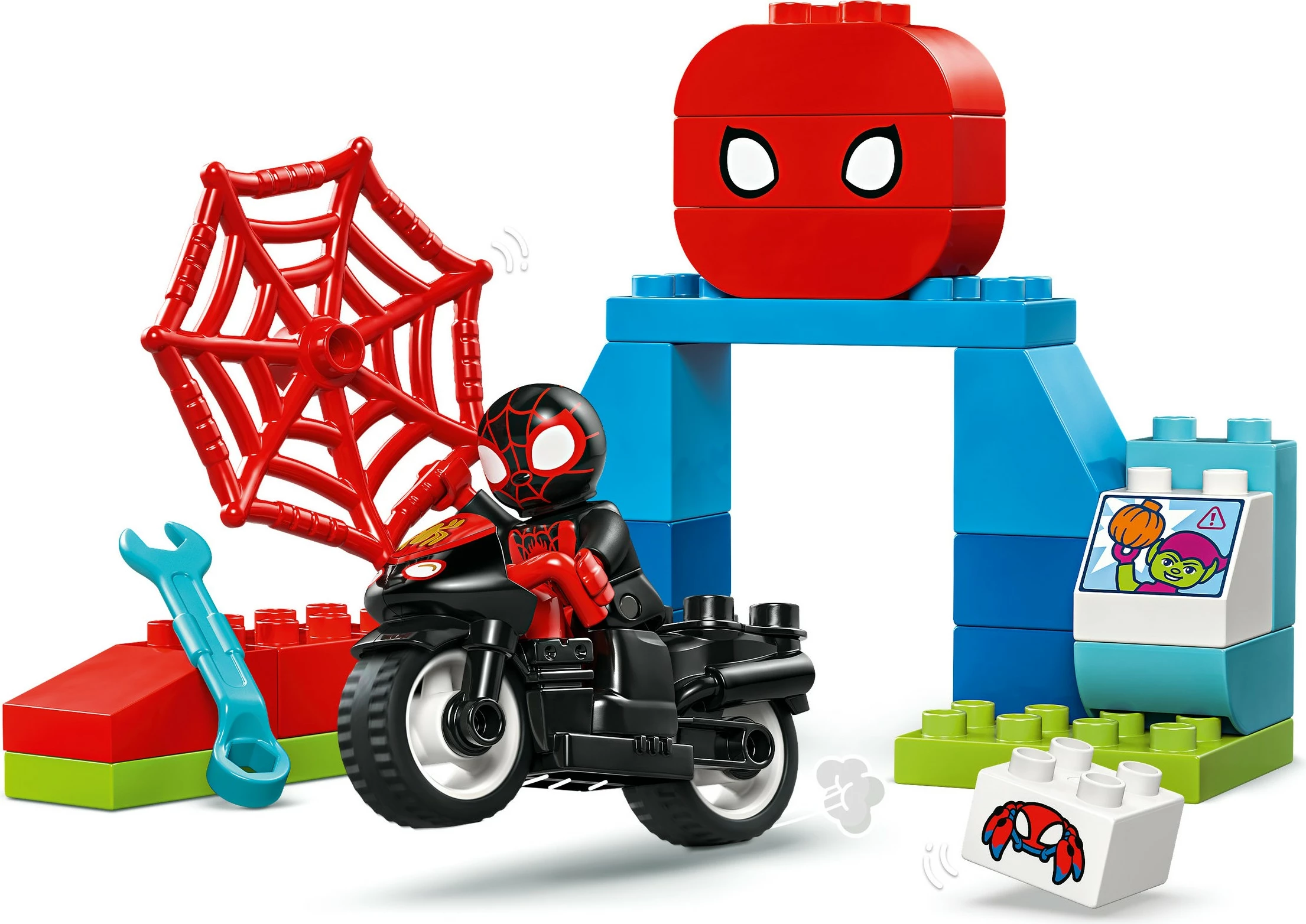 Set ndërtimi LEGO DUPLO Marvel 10424 Spin's Motorcycle Adventure, shumëngjyrësh