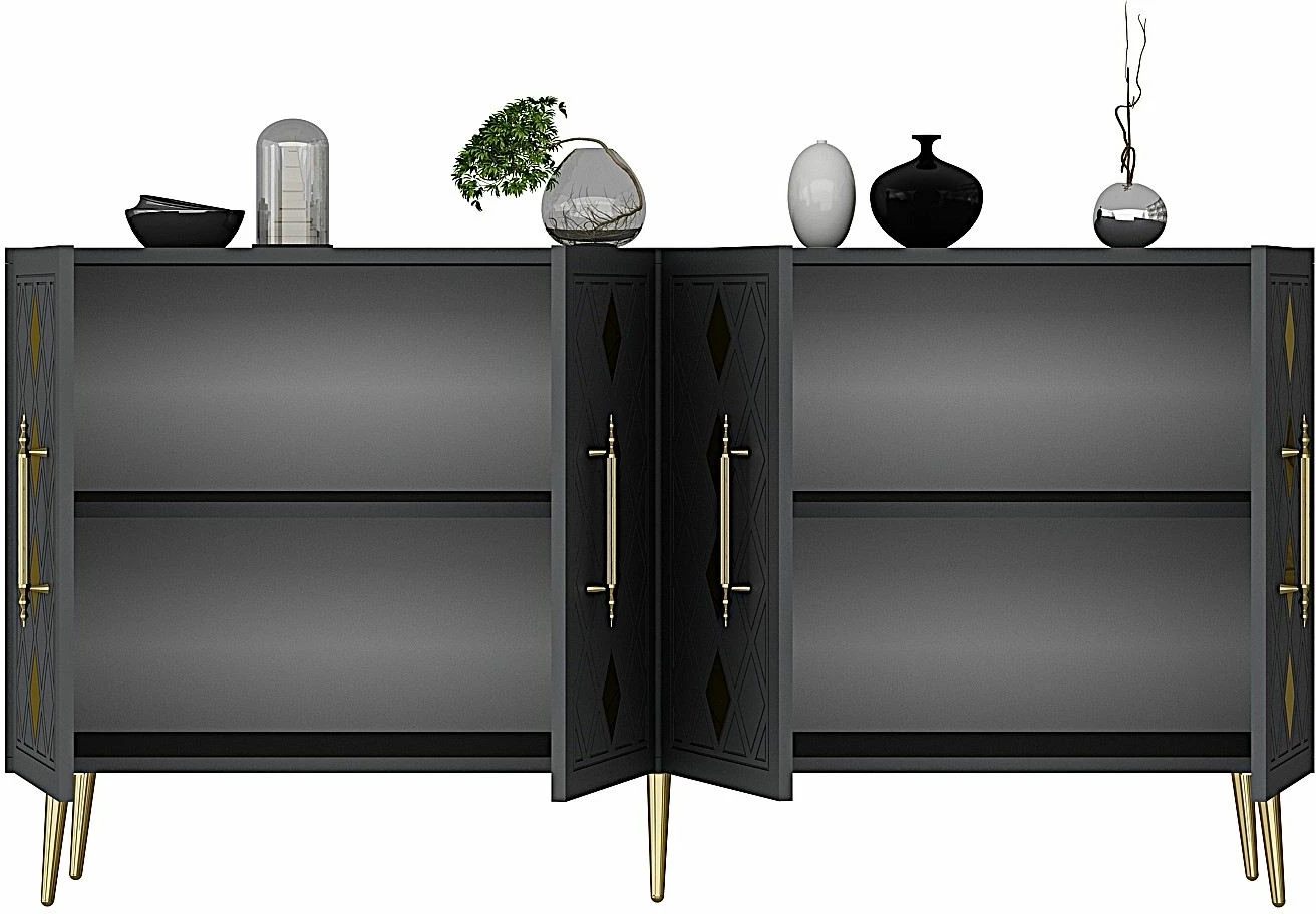 Konsolë Skye Decor Dome KB150, antracit, ar