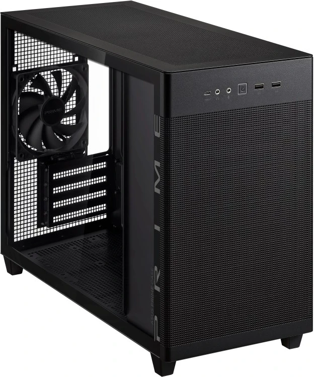 Kasë ASUS AP201 PRIME TG Mini Tower e Zezë