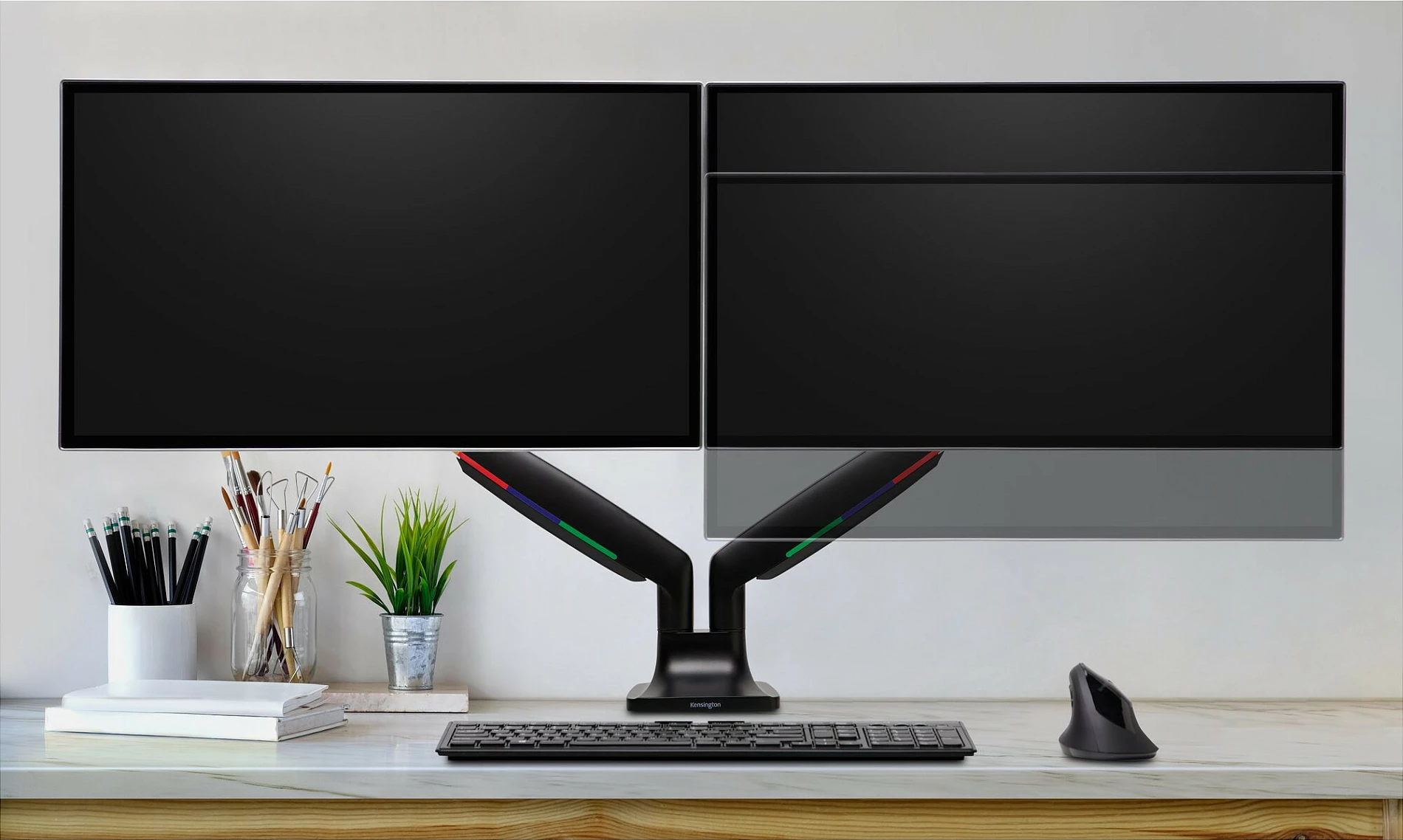 Krah monitori i dyfishtë Kensington SmartFit One-Touch, 13-34 inç, 9kg, i zi