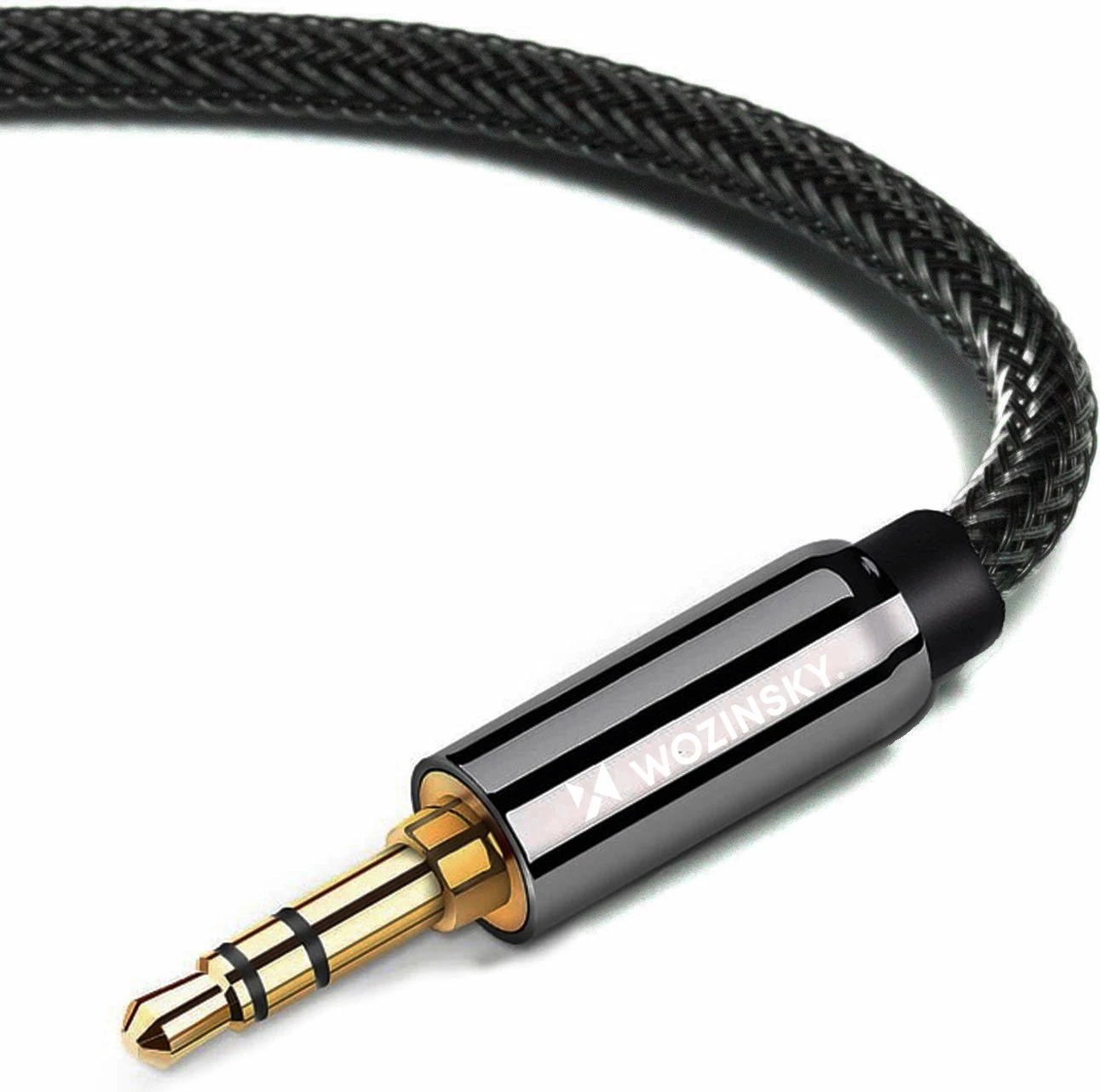 Kabllo audio AUX Wozinsky WACMJB-1M, 1.5m, mini jack 3.5mm, e zezë