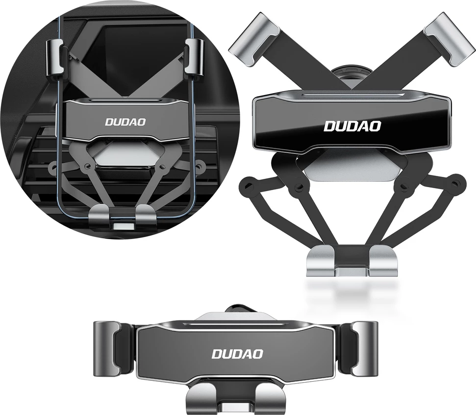 Mbajtës graviteti për celular Dudao F11Pro, për grilë ajrosjeje, i zi