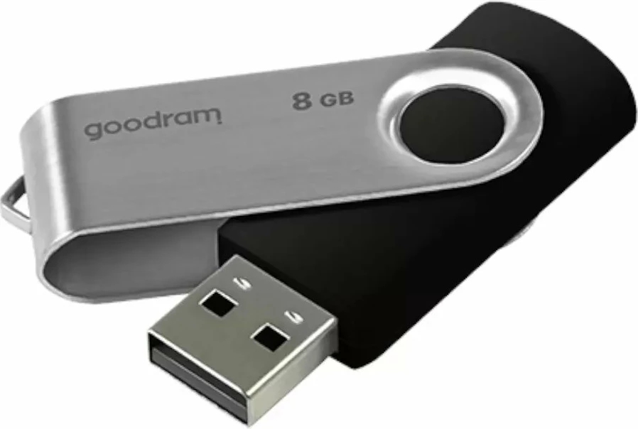 Pendrive GoodRam UTS2.0 8 GB USB 2.0 (UTS2-0080K0R11), zi/argjend