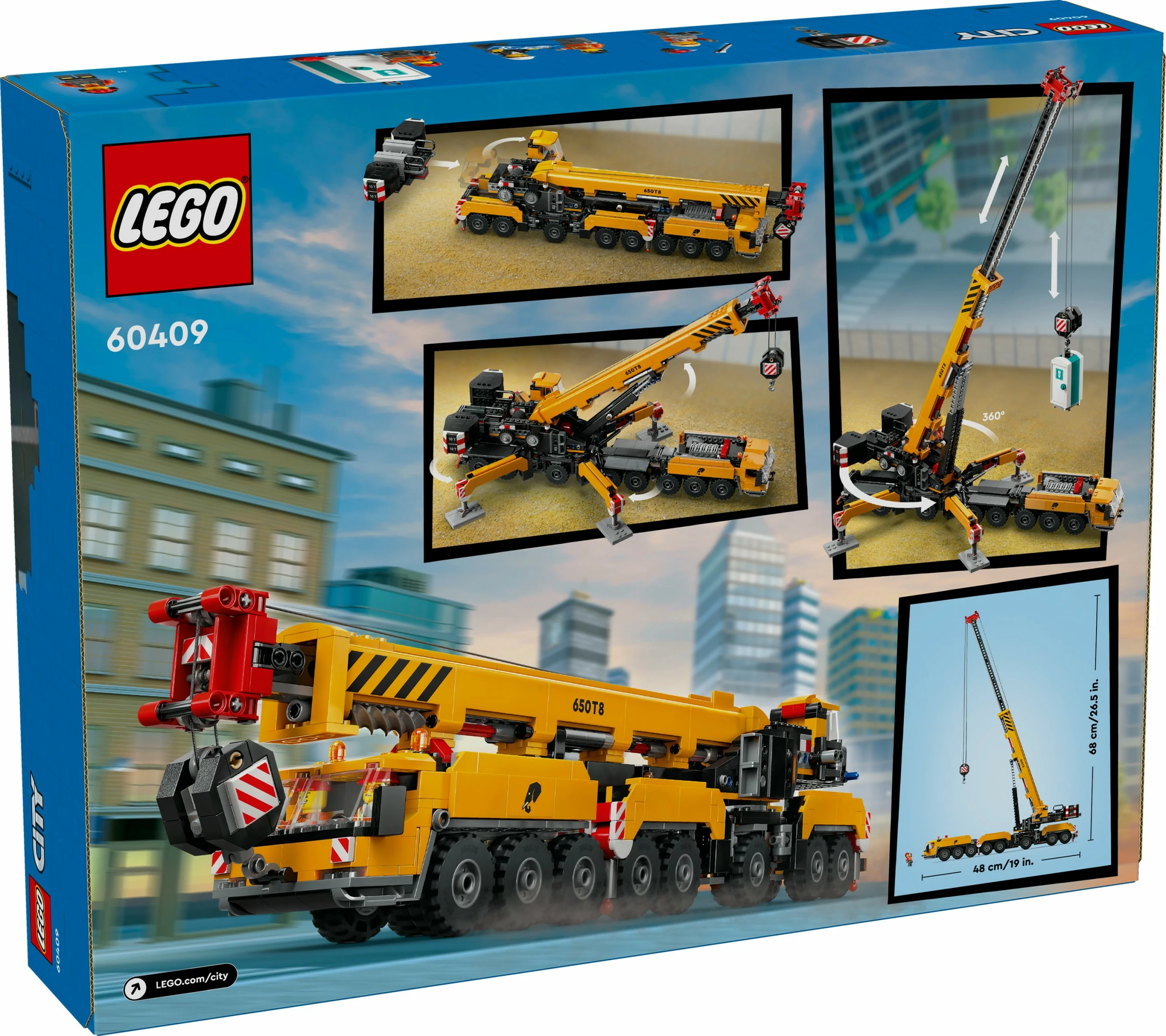 Set ndërtimi LEGO City 60409 vinç ndërtimi mobil, shumëngjyrësh