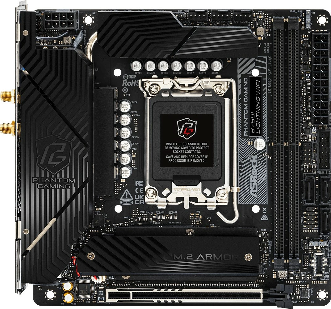 Pllakë amë ASRock B760I LIGHTNING WIFI, mini ITX, DDR5, WiFi 6E, Socket LGA1700