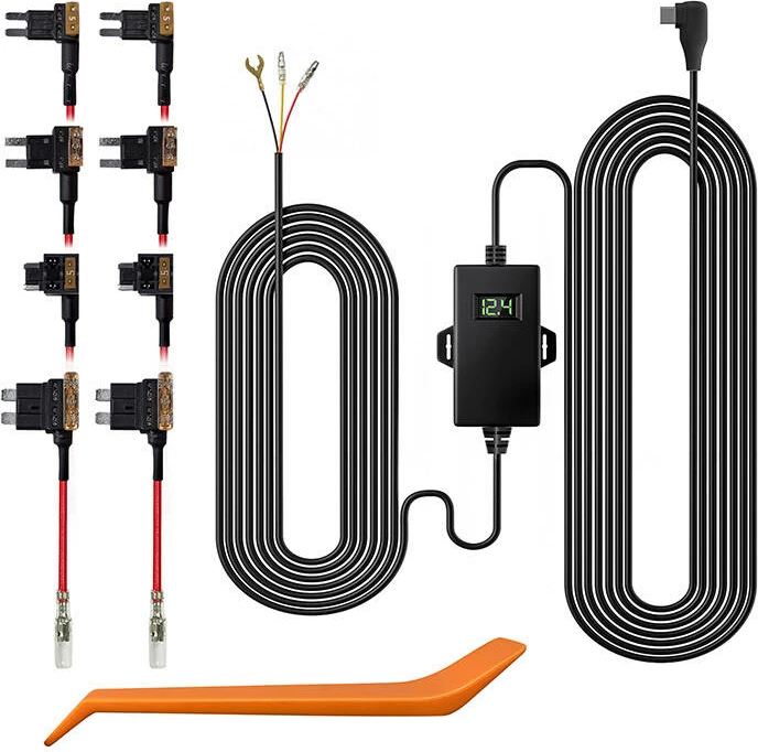 Set kabllo Type-C për kamera makine Redtiger RTH30GS, me module mbrojtëse dhe adapterë siguresash