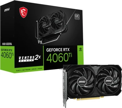 Kartelë grafike MSI RTX 4060 Ti 8GB Ventus 2X Black E1 OC GDDR6