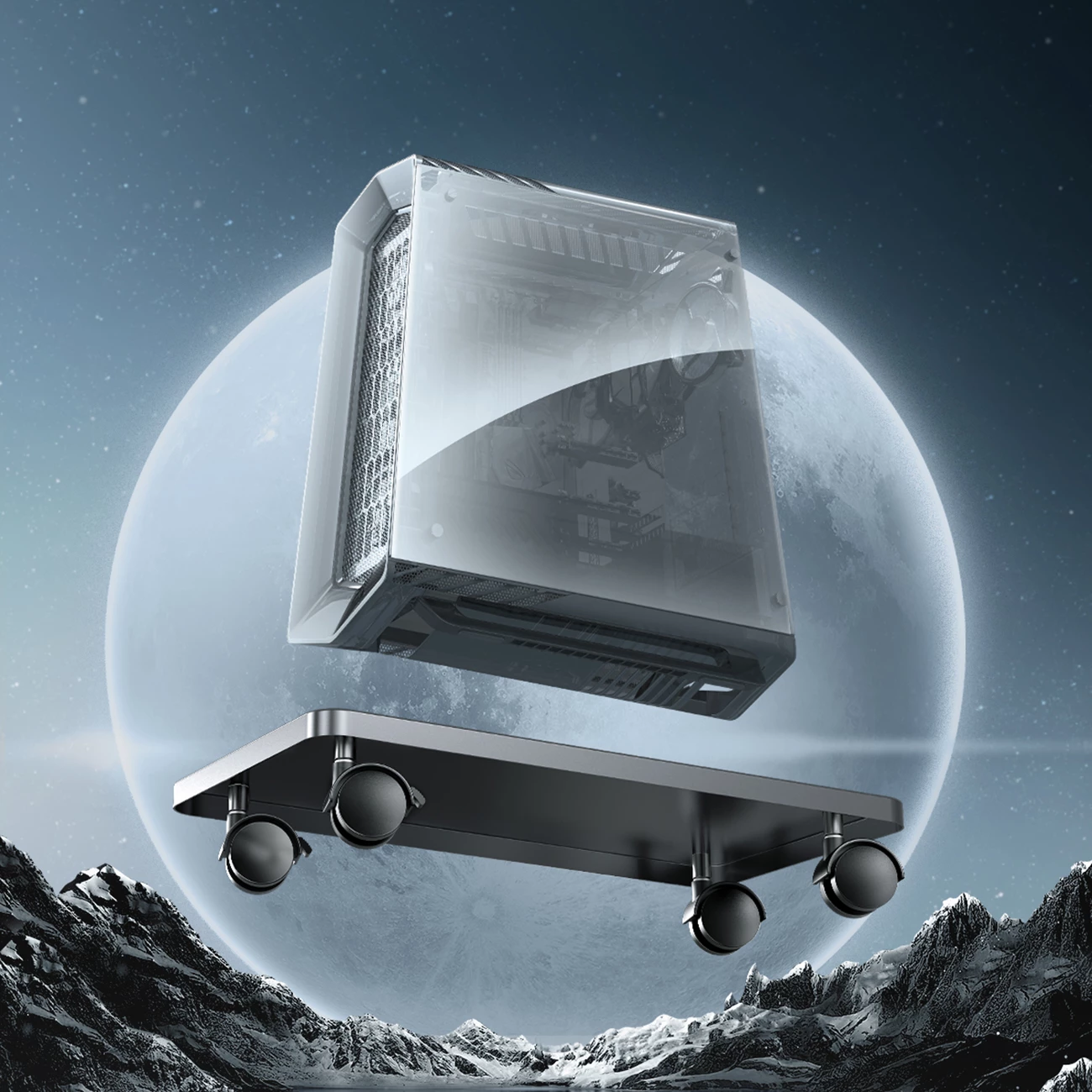 Kasë Orico CPB6 me rrota, për kompjuter, e zezë