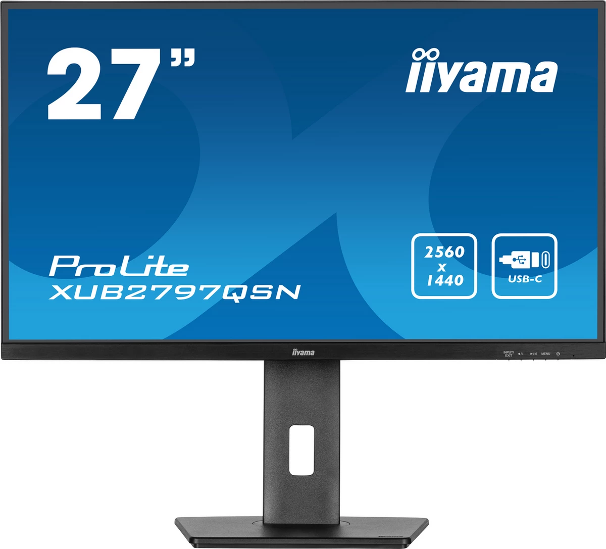 Monitor, IIYAMA ProLite XUB2797QSN-B2, 27 inch QHD 2560x1440, USB-C, i zi