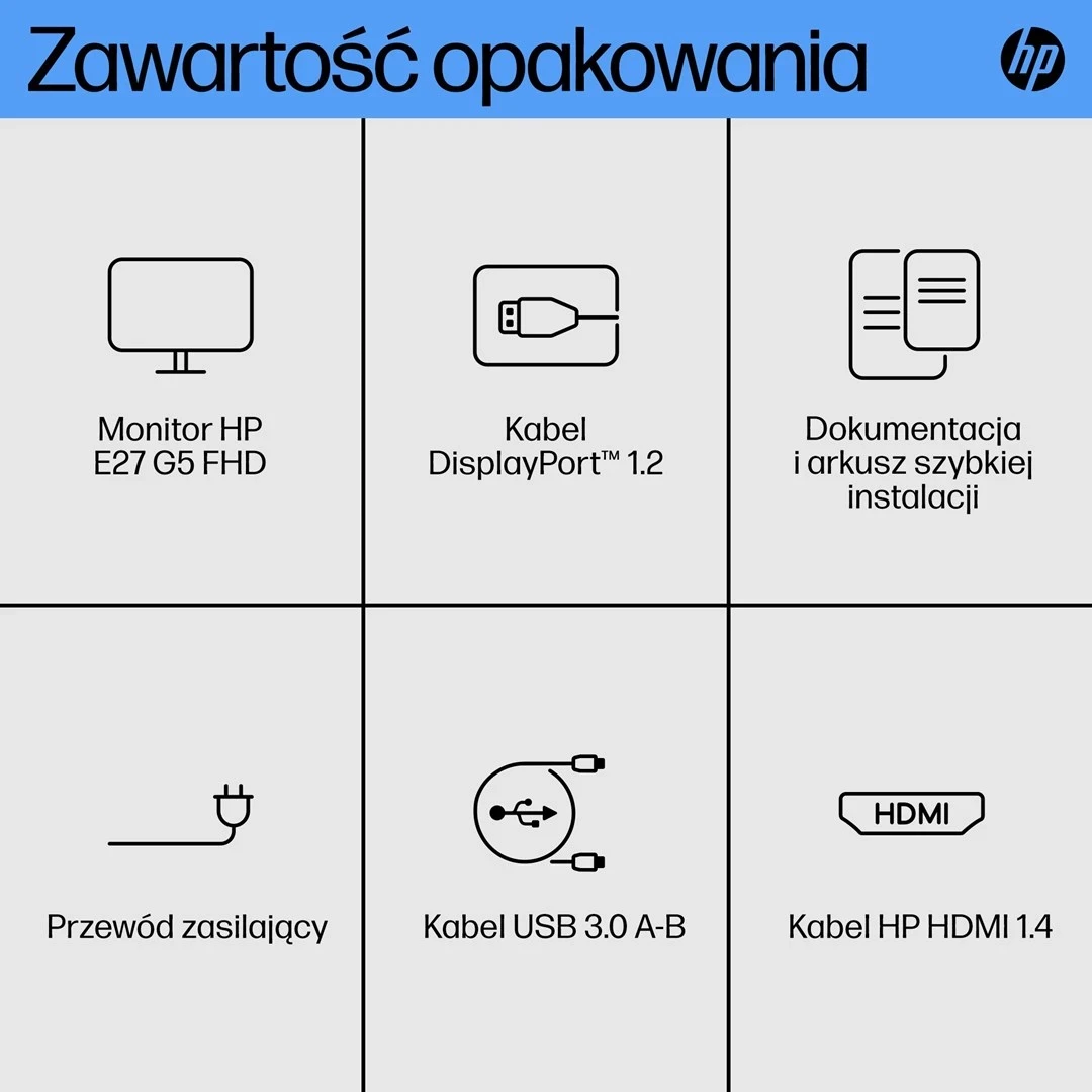 Monitor HP E27 G5, 27", Full HD, 75Hz, i zi/argjend