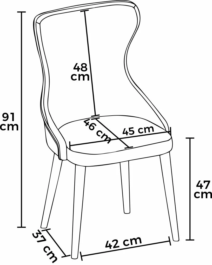 Set karrigesh (6 copë), Hanah Home, Alpa, anthracite, gold