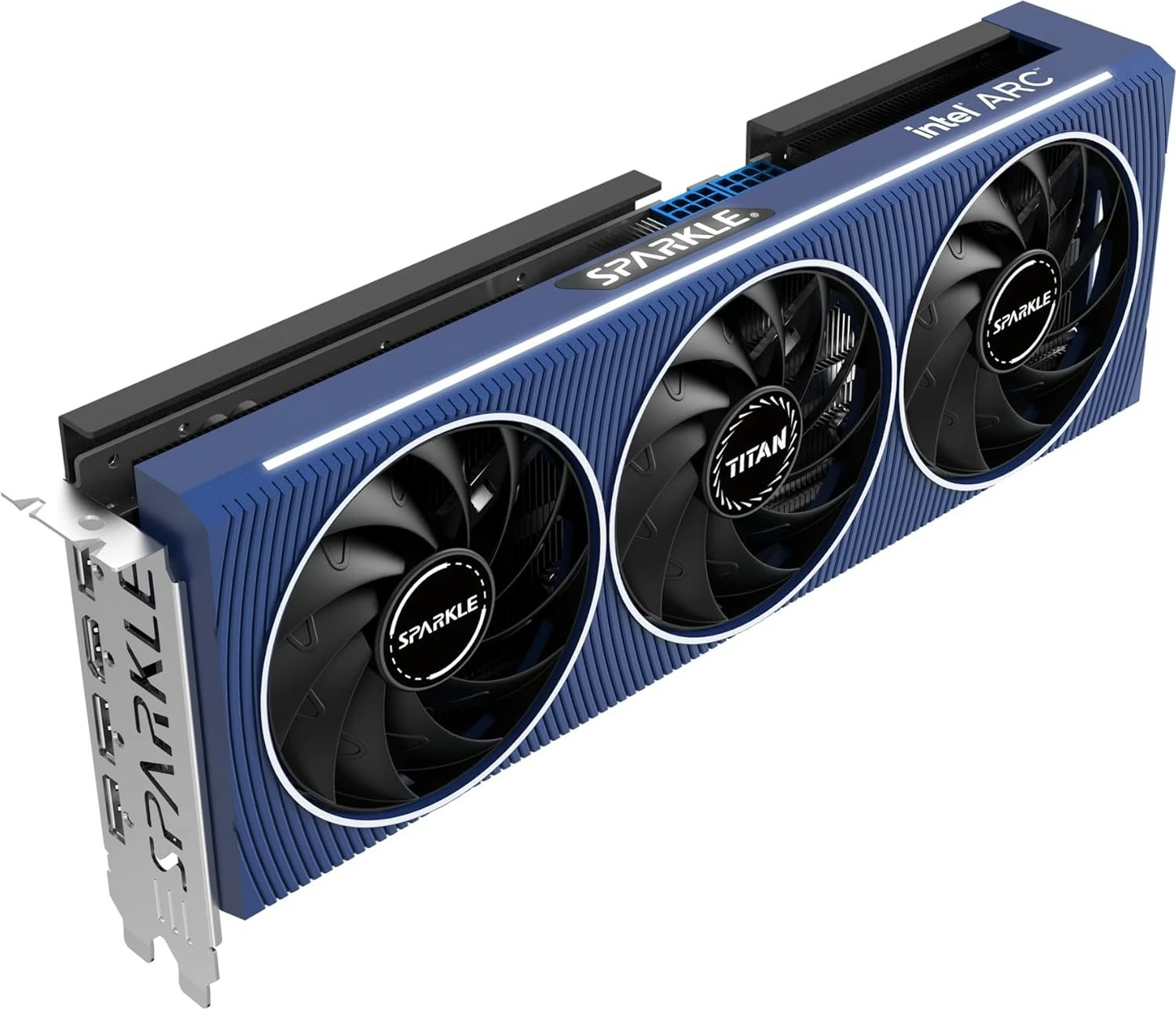 Kartelë grafike Sparkle Intel Arc A750 TITAN OC Edition, 8 GB, PCI Express 4.0, e zezë dhe blu