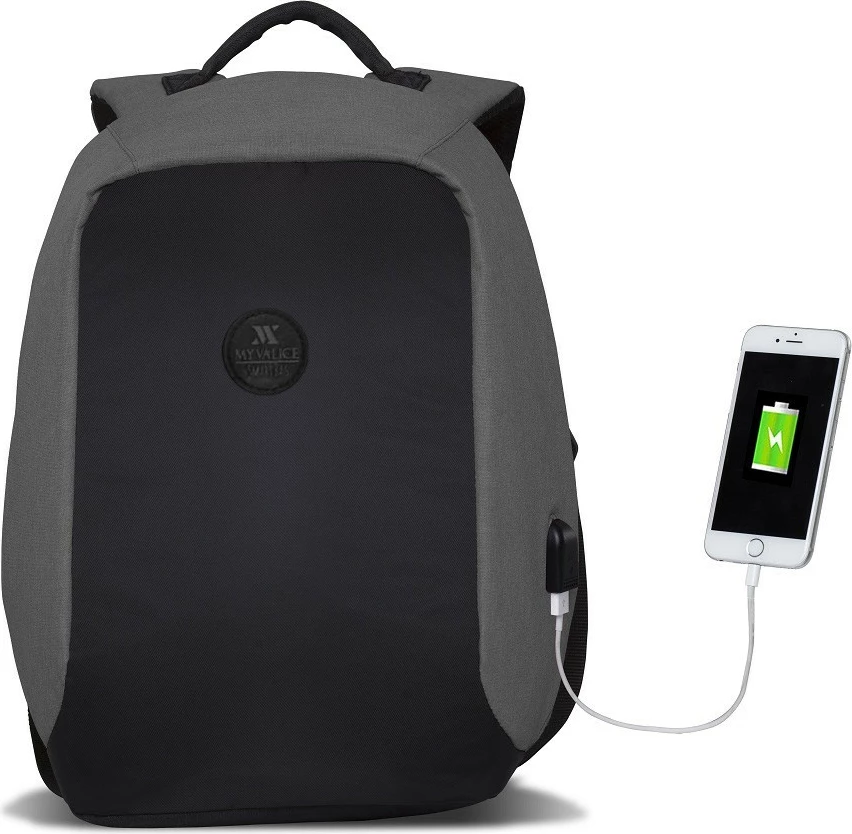 Çantë shpine për laptop, ngjyrë gri, Zoozie Bags, 2754