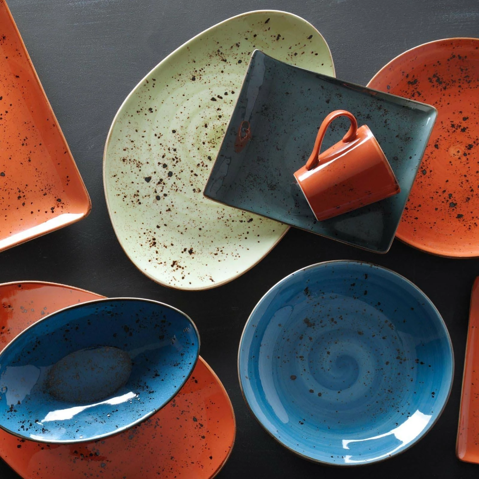 Pjatë coupe e thellë Fine Dine Arando 230 mm / 900 ml, porcelan, gri, set 6 copë
