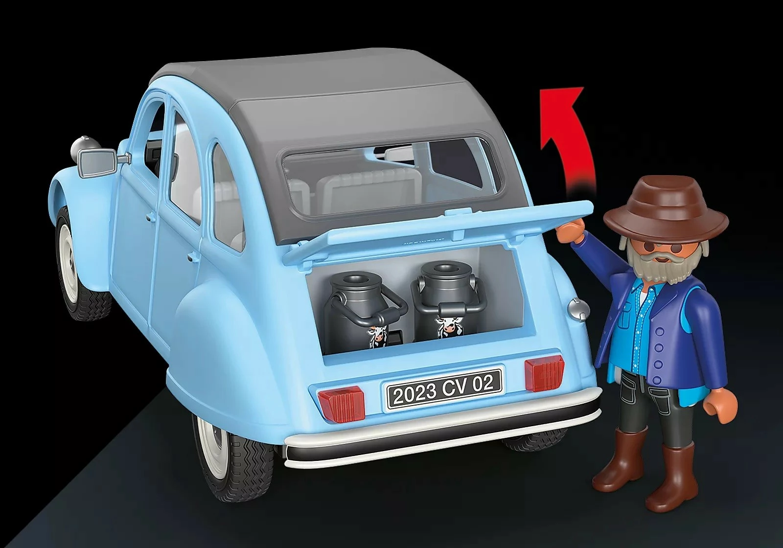 Set lodrash Playmobil Citroën 2CV, 57 pjesë, me figura dhe aksesorë, kaltër