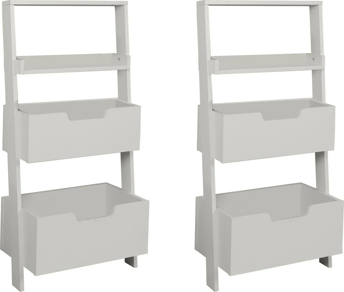 Raft librash Hanah Home, dy copë, ngjyrë e bardhë