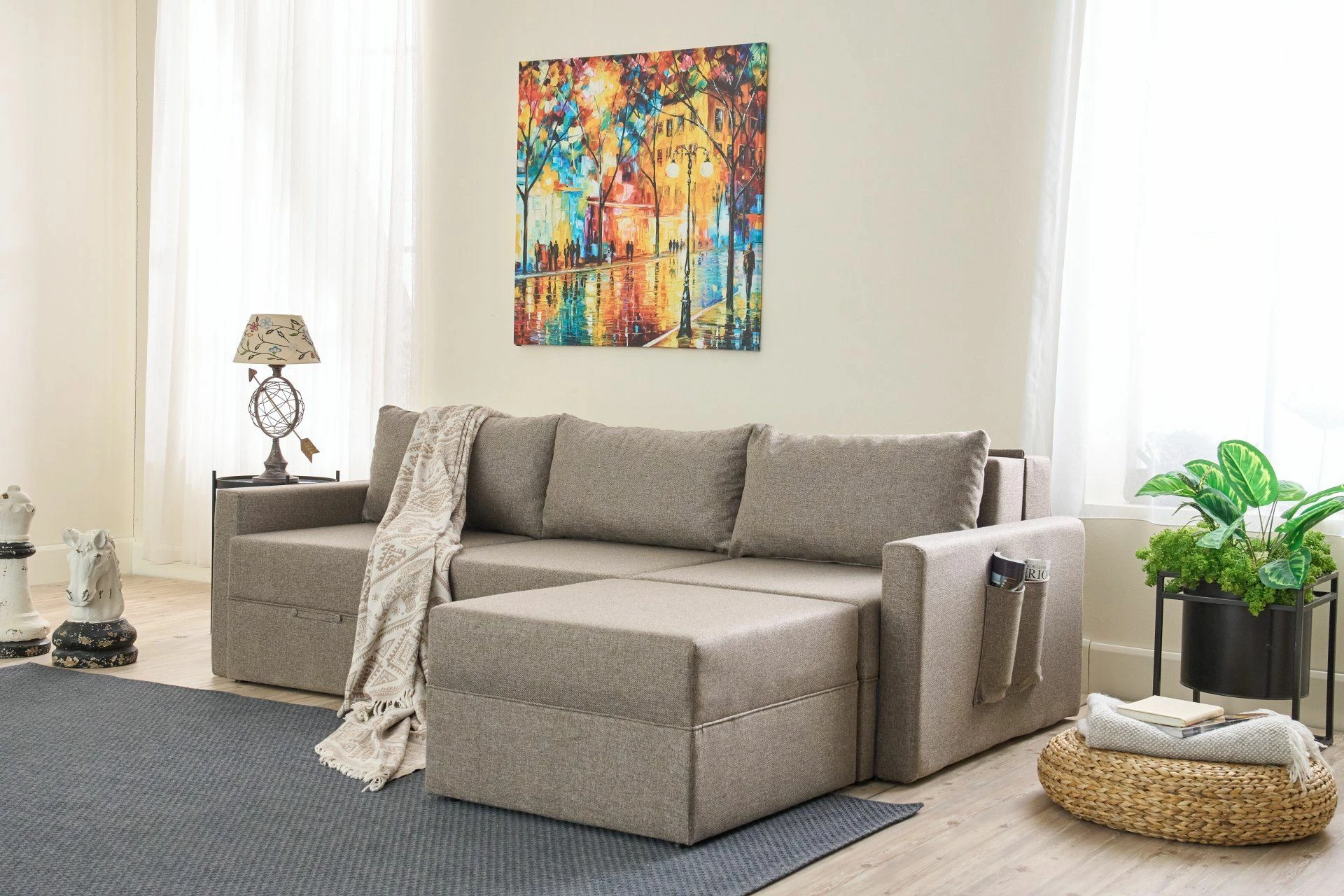 Kënd-sofë krevati Atelier del Sofa, Saros, kafe