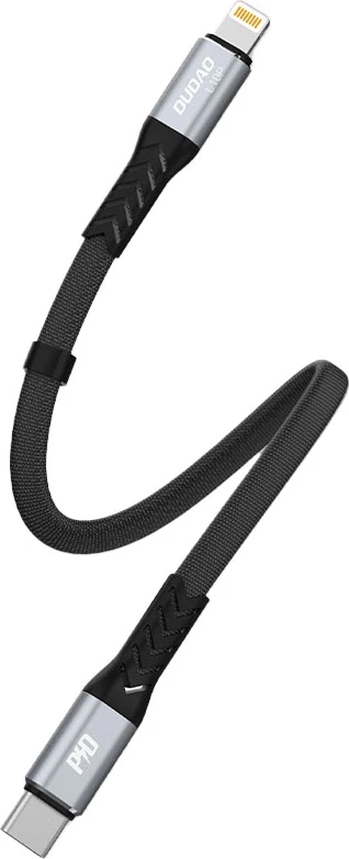 Kabllo Dudao L10P, USB-C në Lightning, 0.23m, PD 20W, e zezë