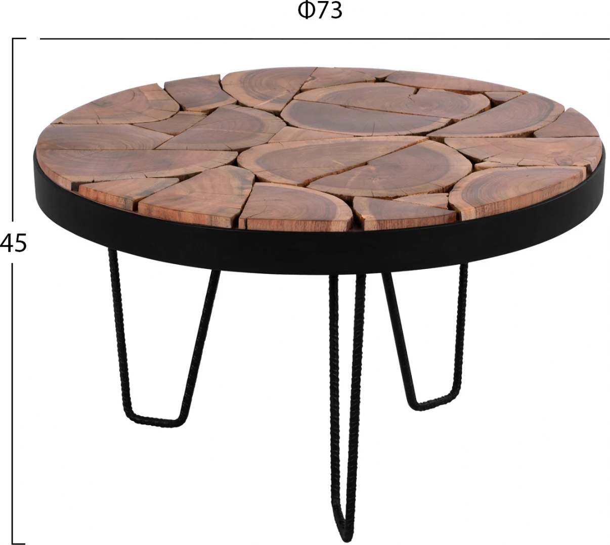 Tavolinë kafeje TIMOTHY FH8366.11 Dru i fortë ACACIA Φ73x45H