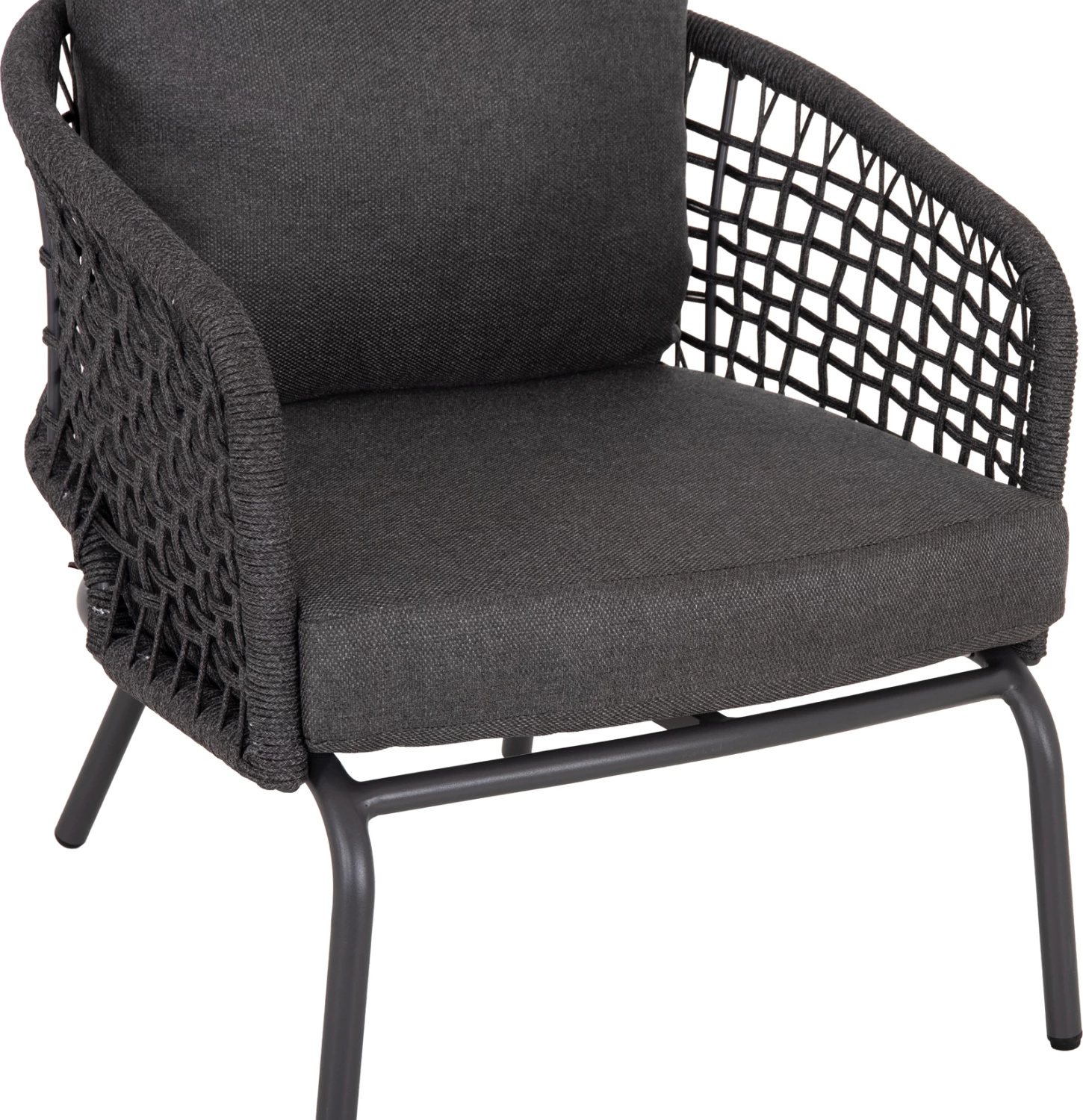 Set lounge për jashtë, 5 ulëse, ELOWEN, alumin, litar, jastëkë, gri, FH6508.01